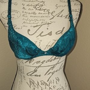 Teal green padded bra